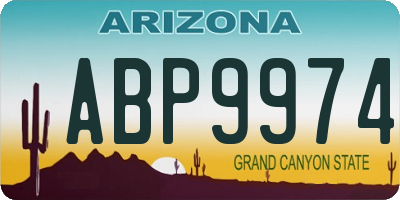 AZ license plate ABP9974