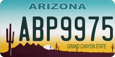 AZ license plate ABP9975