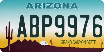 AZ license plate ABP9976