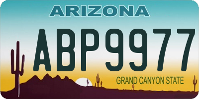 AZ license plate ABP9977
