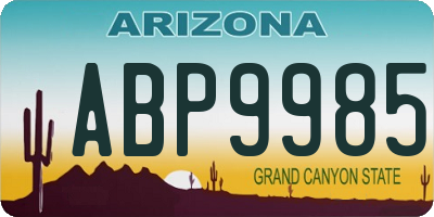 AZ license plate ABP9985