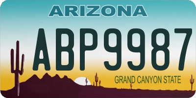 AZ license plate ABP9987