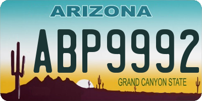 AZ license plate ABP9992