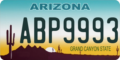 AZ license plate ABP9993