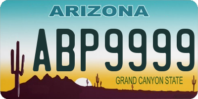 AZ license plate ABP9999