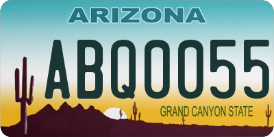 AZ license plate ABQ0055