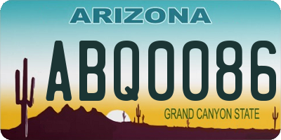 AZ license plate ABQ0086