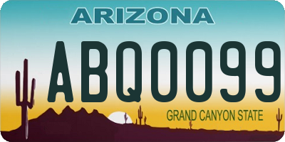 AZ license plate ABQ0099