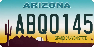 AZ license plate ABQ0145