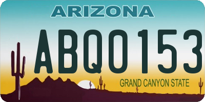 AZ license plate ABQ0153