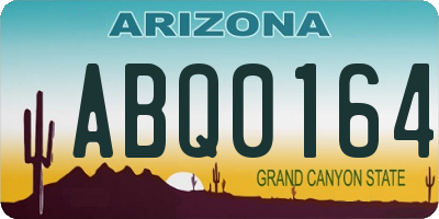 AZ license plate ABQ0164