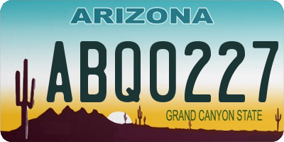 AZ license plate ABQ0227