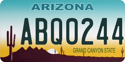 AZ license plate ABQ0244