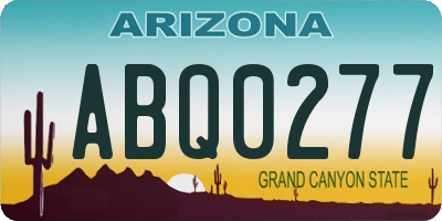 AZ license plate ABQ0277