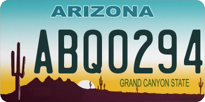 AZ license plate ABQ0294