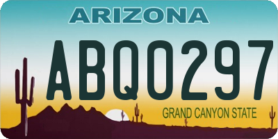 AZ license plate ABQ0297