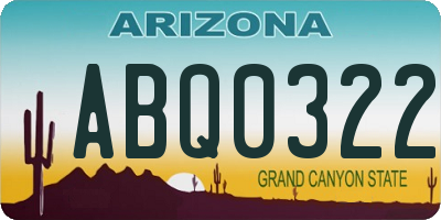 AZ license plate ABQ0322