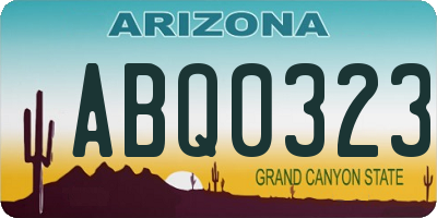 AZ license plate ABQ0323