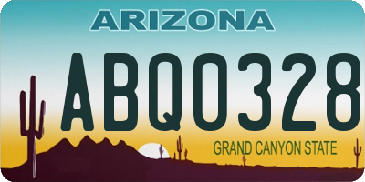 AZ license plate ABQ0328