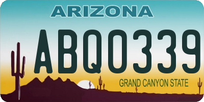 AZ license plate ABQ0339