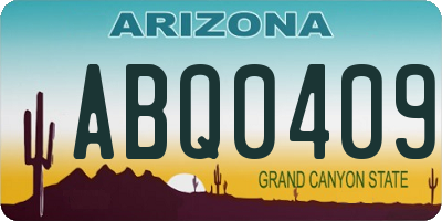 AZ license plate ABQ0409