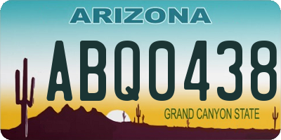 AZ license plate ABQ0438