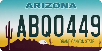 AZ license plate ABQ0449