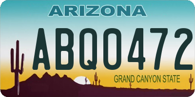 AZ license plate ABQ0472