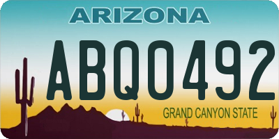AZ license plate ABQ0492
