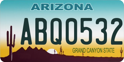 AZ license plate ABQ0532