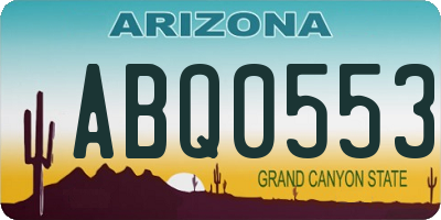AZ license plate ABQ0553