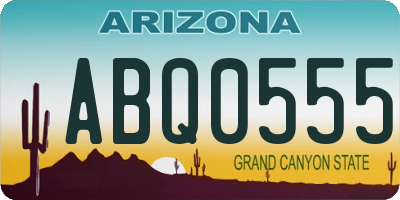 AZ license plate ABQ0555