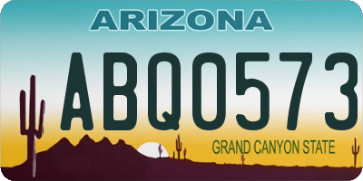 AZ license plate ABQ0573