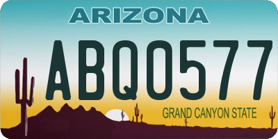 AZ license plate ABQ0577