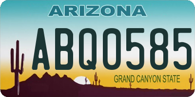 AZ license plate ABQ0585