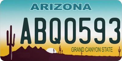 AZ license plate ABQ0593