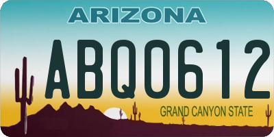 AZ license plate ABQ0612