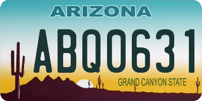 AZ license plate ABQ0631