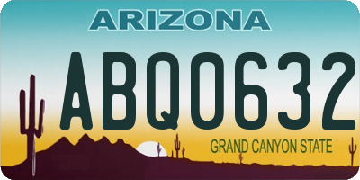AZ license plate ABQ0632