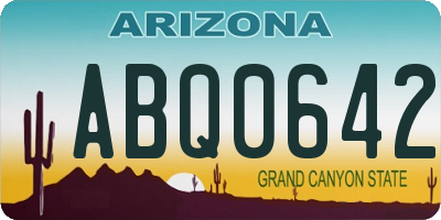 AZ license plate ABQ0642