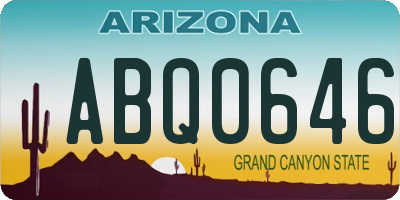 AZ license plate ABQ0646