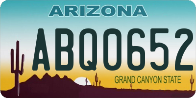 AZ license plate ABQ0652