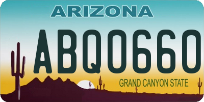AZ license plate ABQ0660