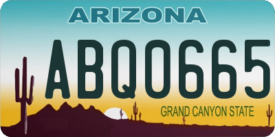 AZ license plate ABQ0665