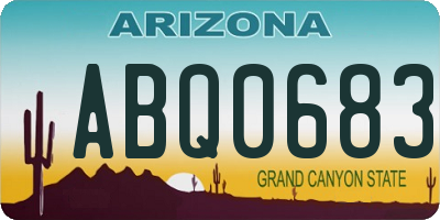 AZ license plate ABQ0683