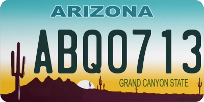AZ license plate ABQ0713