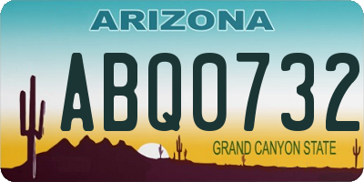 AZ license plate ABQ0732