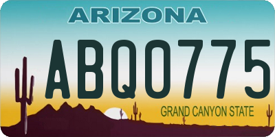 AZ license plate ABQ0775