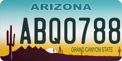 AZ license plate ABQ0788