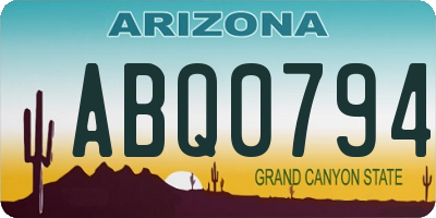 AZ license plate ABQ0794